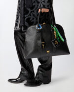 PINKO Borsa bowling a mano Escape Bag maxi in pelle 105172 NERA - immagine 4