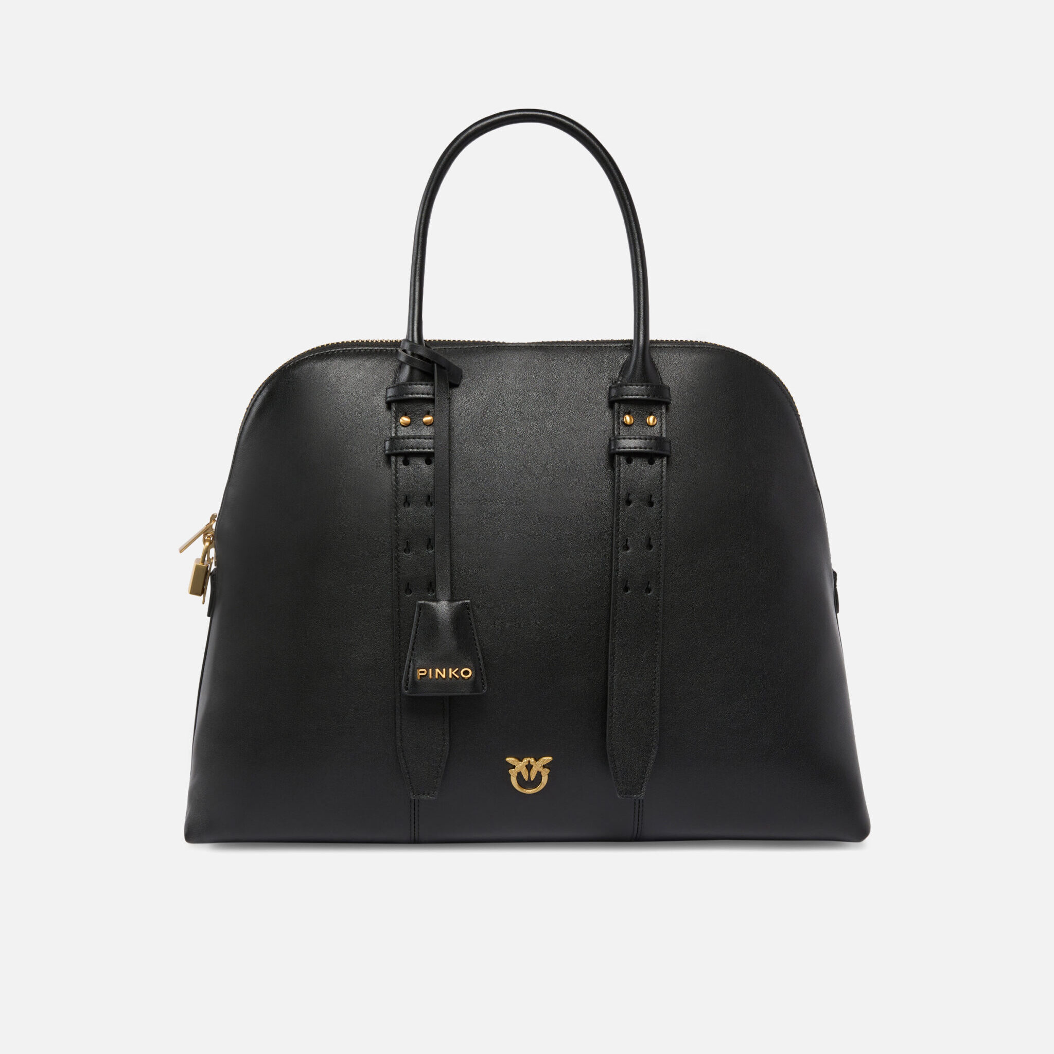 105172A0QO-Z99V PINKO Borsa bowling a mano Escape Bag maxi in pelle 105172 NERA - immagine 1