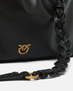 PINKO Borsa Clutch a spalla grande in pelle con logo Love Birds 105825 NERA - immagine 3