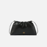 PINKO Borsa Clutch a spalla grande in pelle con logo Love Birds 105825 NERA