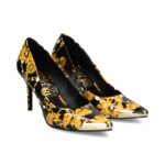 SCARPA CON TACCO VERSACE COUTURE NERO/ORO 75VA3S50 NUMERO 37