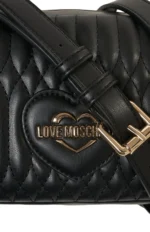 LOVE MOSCHINO Borsa a tracolla in ecopelle con logo cuore e lavorazione trapuntata JC4014PP1OLJ0 NERA - immagine 3