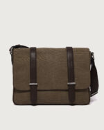 ORCIANI Jones Midi Safari borsa messenger in canvas e pelle con tracolla P00749SFR