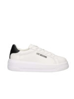 LOVE MOSCHINO Sneakers Eclipse in pelle con logo e suola platform JA15065G1O BIANCO-NERO