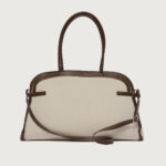 ORCIANI Borsa Aura Savana XL a spalla in canvas e pelle con tracolla B02219SVN - immagine 4