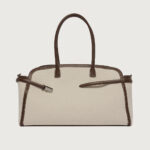 ORCIANI Borsa Aura Savana XL a spalla in canvas e pelle con tracolla B02219SVN - immagine 3