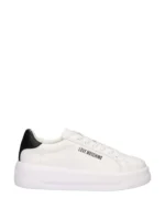 LOVE MOSCHINO Sneakers Eclipse in pelle con logo e suola platform JA15065G1OIAH BIANCO-NERO