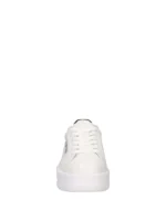 LOVE MOSCHINO Sneakers Eclipse in pelle con logo e suola platform JA15065G1OIAH BIANCO-NERO - immagine 3