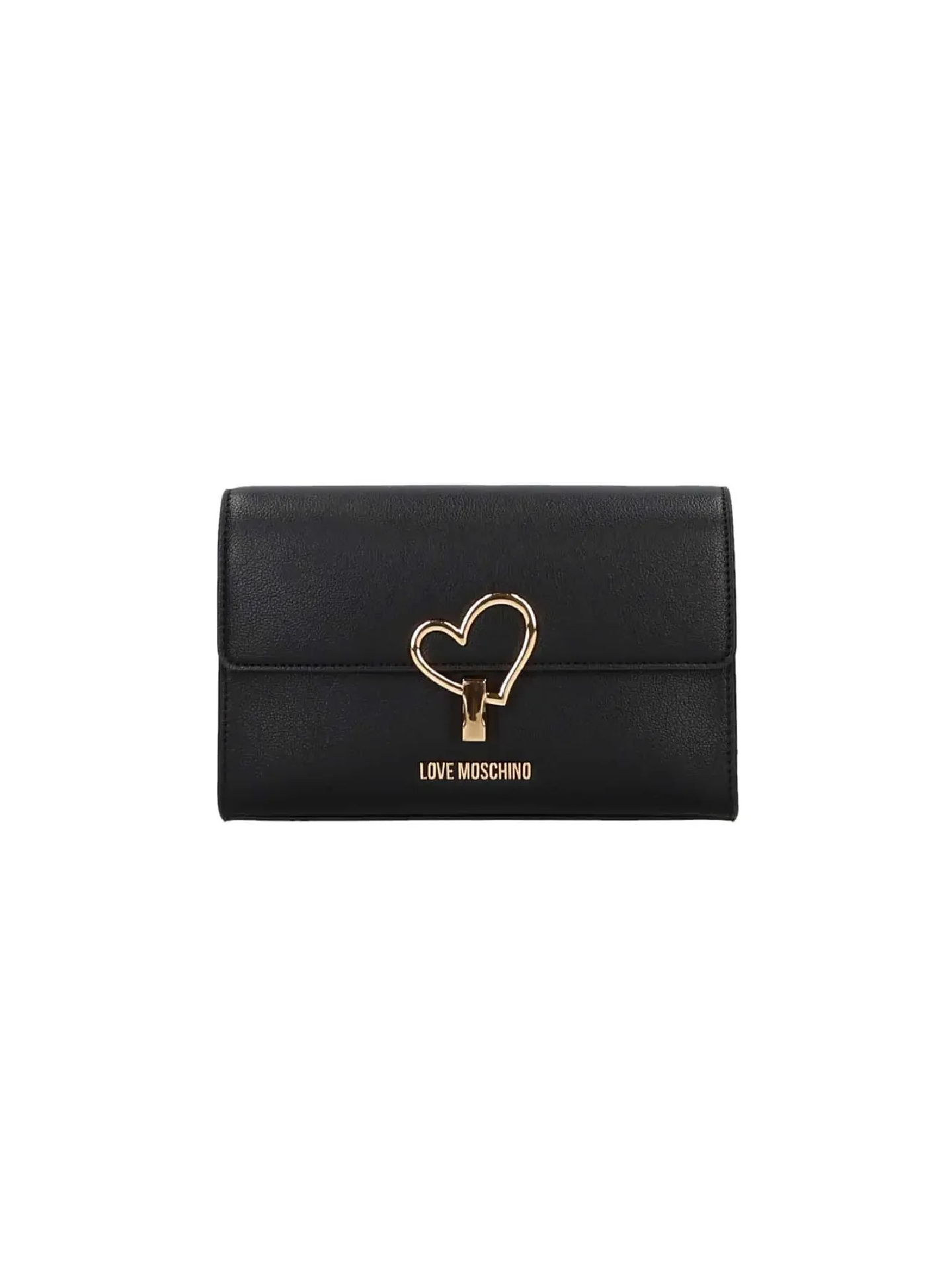 2_2026_7355_JC4327PP1OLQ0_nero_1 LOVE MOSCHINO Borsa a tracolla con patta e dettaglio a cuore JC4327PP1OLQ0 NERA - immagine 1