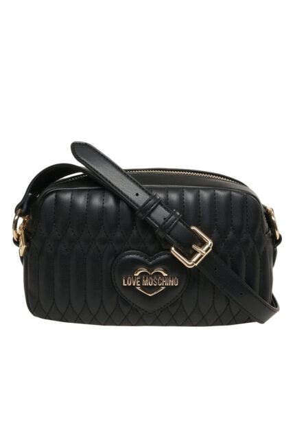 LOVE MOSCHINO Borsa a tracolla in ecopelle con logo cuore e lavorazione trapuntata JC4014PP1OLJ0 NERA