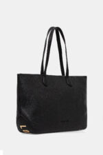LOVE MOSCHINO GIANT Borsa shopper in ecopelle con logo frontale e chiusura zip JC4121PP1O NERA - immagine 2