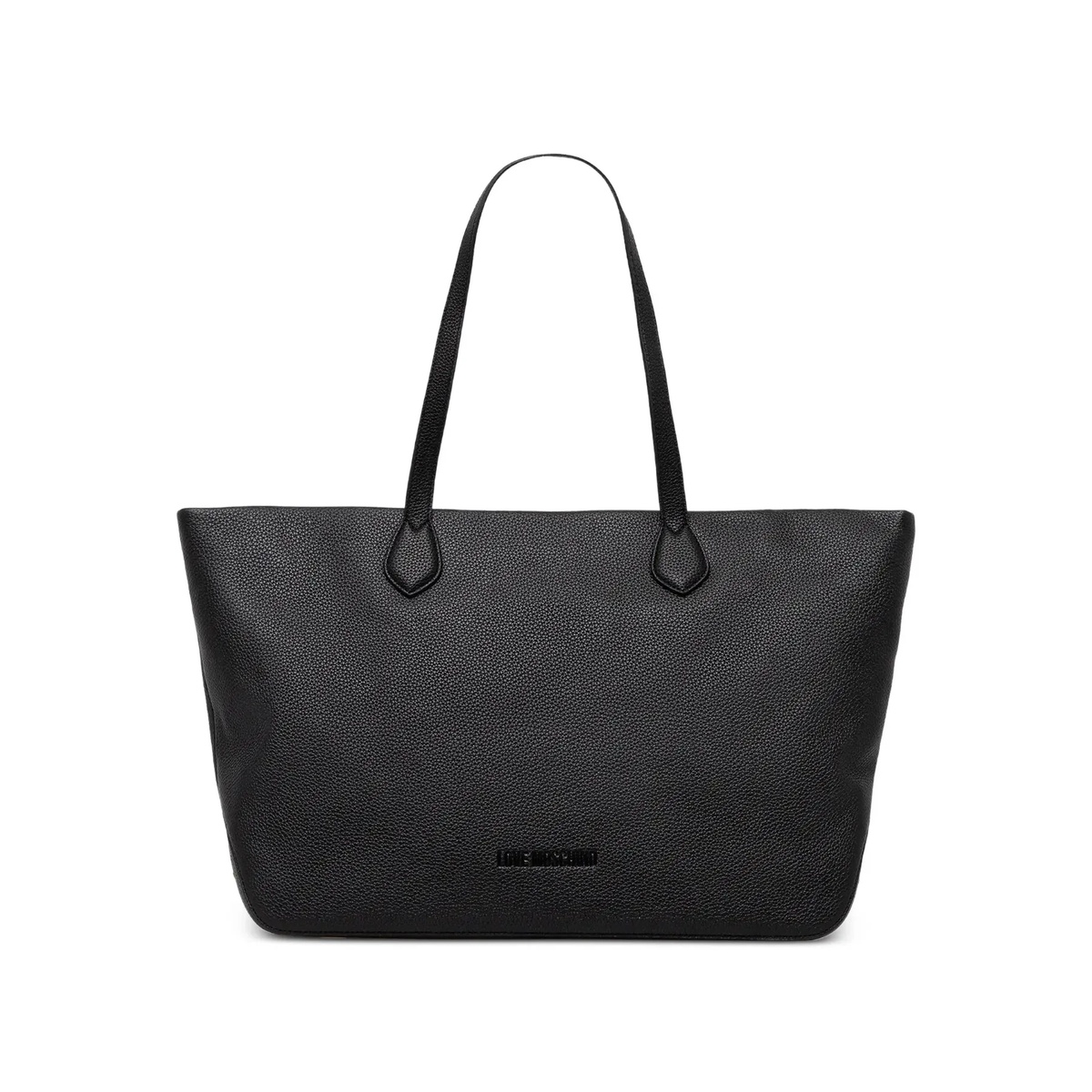 borsa_nera_balanced LOVE MOSCHINO GIANT Borsa shopper in ecopelle con logo frontale e chiusura zip JC4121PP1OLT0 NERA - immagine 1