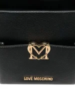 LOVE MOSCHINO Borsa a mano con tracolla regolabile e dettagli oro JC4125PP1OLM0 NERA - immagine 4