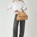 ORCIANI Borsa Sveva Stark Midi a spalla in pelle con tracolla BT2006STK - immagine 6