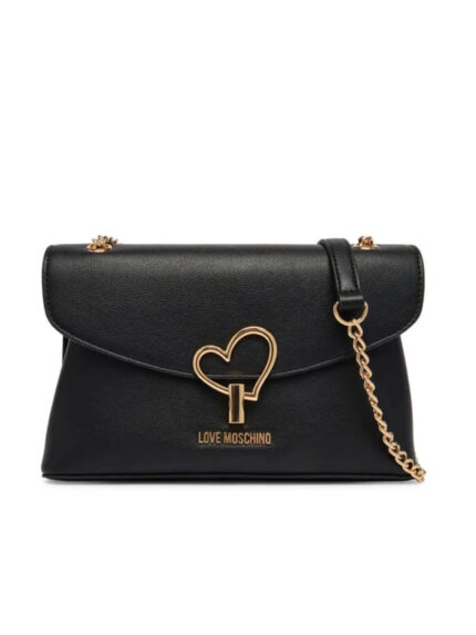 LOVE MOSCHINO HEART TURNLOCK Borsa a spalla in ecopelle martellata JC4138PP1OLQ0