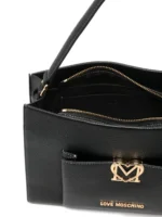 LOVE MOSCHINO Borsa a mano con tracolla regolabile e dettagli oro JC4125PP1OLM0 NERA - immagine 2