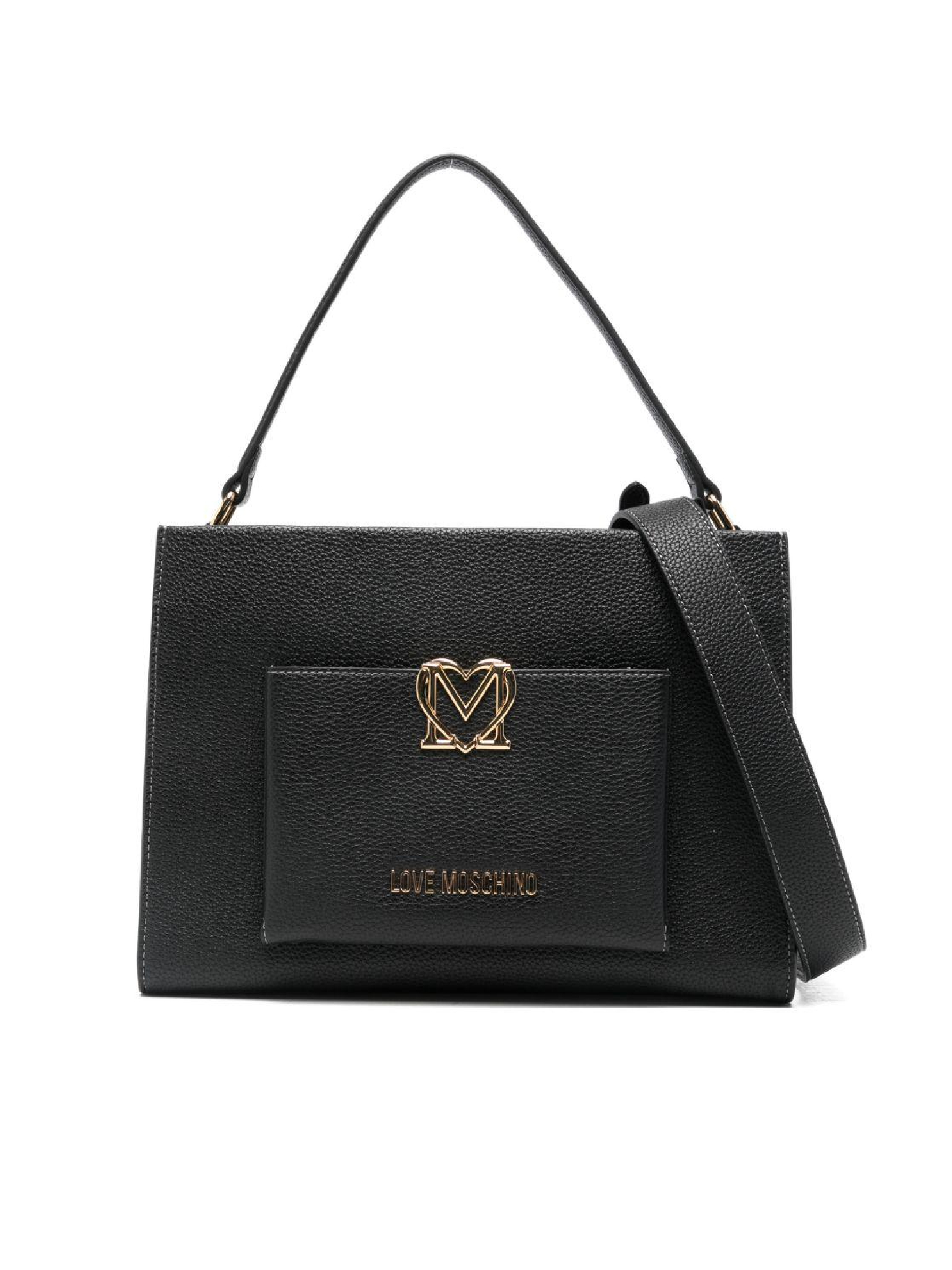 love-moschino-borsetta-jc4107pp1okd0000-nero-0000305996220 (2) LOVE MOSCHINO Borsa a mano con tracolla regolabile e dettagli oro JC4125PP1OLM0 NERA - immagine 1
