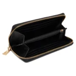 LOVE MOSCHINO Portafoglio con zip e dettaglio cuore in metallo dorato JC5505PP1O NERO - immagine 2