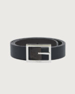 ORCIANI Cintura reversibile Dollaro Double in pelle 3 cm U08310 Nero/Ebano - immagine 2