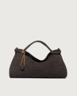ORCIANI Borsa Virgo Nabucco Media in pelle nabuk B02253 Carbone/Grigio