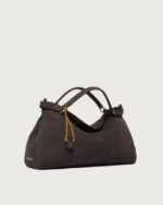 ORCIANI Borsa Virgo Nabucco Media in pelle nabuk B02253 Carbone/Grigio - immagine 2