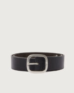 ORCIANI Cintura reversibile Cloudy Double in suede e pelle 3,5 cm U08417 Nero/Ebano - immagine 2