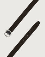 ORCIANI Cintura reversibile Cloudy Double in suede e pelle 3,5 cm U08417 Nero/Ebano - immagine 3