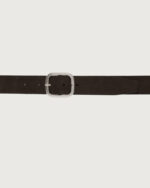 ORCIANI Cintura reversibile Cloudy Double in suede e pelle 3,5 cm U08417 Nero/Ebano - immagine 4